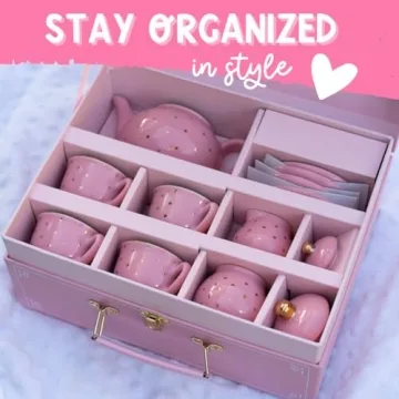 Porcelain Tea Set for Girls - Charming Pink Polka Dot Style