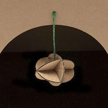 Furhaven Cardboard Cat House Gingerbread House, Cat Hideout Scratcher with Detachable Hanging Toys