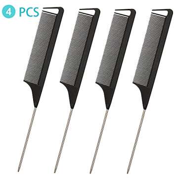 AIHOPESTO Hair Styling Set: 10 PCS Rat Tail Combs & Clips for Salon Quality