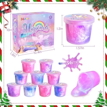 36 Pack Unicorn Slime Kit for Kids Birthday Party Favors