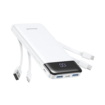 Portable Charger with Built-in Cables and Fast Charging