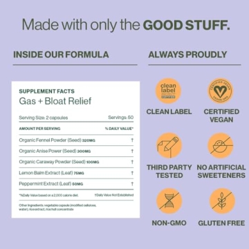 Hilma Natural Gas & Bloating Relief, 50 Vegan Capsules