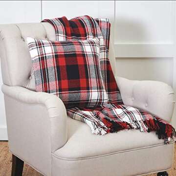 C&F Home Plaid Woven Fringe Accent Throw Blanket