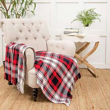C&F Home Plaid Woven Fringe Accent Throw Blanket