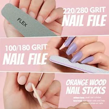 FANDAMEI Press on Nails Medium Length, 24 Pack 576PCS Glossy Medium Coffin Fake Nails Full Cover, Acrylic Short Ballerina False Nail tips with Nail Glue, Nail Adhesive Tabs, Nail File for Nail Art DIY