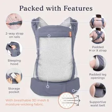 Beco Toddler Carrier with Extra Wide Seat - 100% Polyester 3D Performance Mesh Toddler Carrying Backpack Style and Front-Carry -Lightweight & Breathable Child Carrier -Toddler Sling Carrier 20-60 lbs
