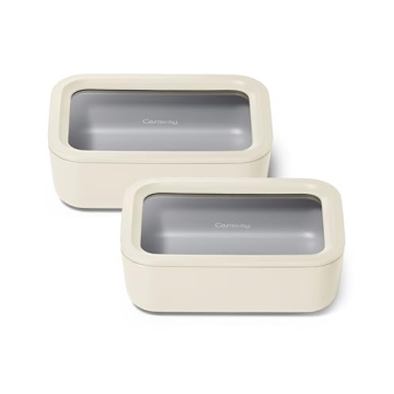 Caraway Glass Food Storage - 6.6 Cup Eco-Friendly Containers Duo - Non Toxic, Stylish, and Versatile...