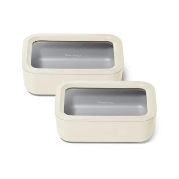 Caraway Glass Food Storage - 6.6 Cup Eco-Friendly Containers Duo - Non Toxic, Stylish, and Versatile...