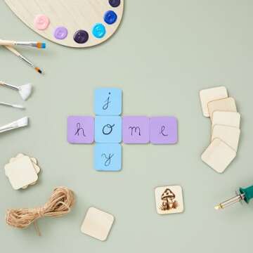 Bright Creations 60 Pack 2x2 Wood Squares for Crafts