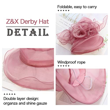 Z&X Organza Derby Hat - Elegant Flower Fascinator