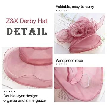 Z&X Organza Derby Hat - Elegant Flower Fascinator