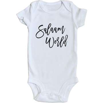 Handmade Salaam World Baby Bodysuit - Eid, Ramadan Gift