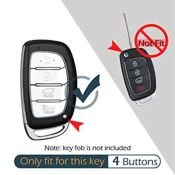 GFDesign 2 Pcs Silicone 4 Buttons Key Fob Cover Remote Case Keyless Protector Compatible with 2019 2...