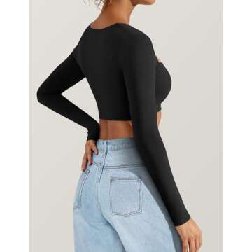 Stylish VOYJOY Women's Crop Top for Workouts and Casual Wear