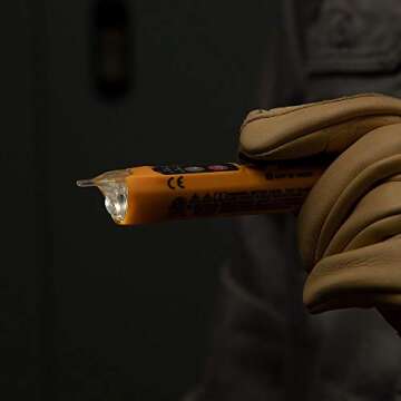 Klein Tools NCVT3P Dual Range Non Contact Voltage Tester, 12 - 1000V AC Pen, Flashlight, Audible and Flashing LED Alarms, Pocket Clip