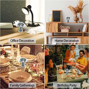 FunisFun Mushroom Disco Ball, Silver Mirror Glitter Disco Ball, Reflective Disco Ball Lights for Party, Room, Table Decor, Art Decorations (3.2 X 4 in)