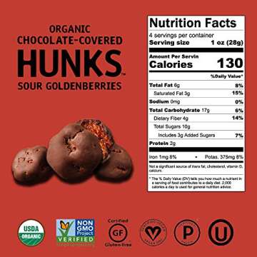 Hu Hunks Vegan Chocolate Covered Goldenberries | Gluten Free