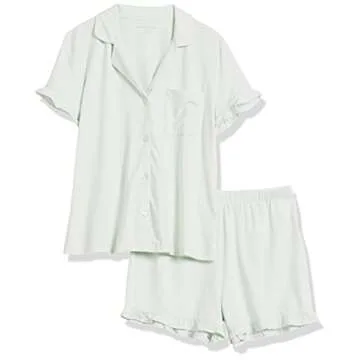 Comfy Ruffle Detail Pajama Set for Every Woman