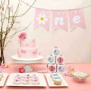 Daisy Themed Burlap Banner for First Birthday Decor