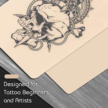 20pcs Tattoo Skin Practice - YONGDA Blank Tattoo Fake Skin Double Sides 7.36 x 5.59 inches Piel Sintética Para Tatuar Tattoo Eyebrow Practice Skin for Beginners and Artists