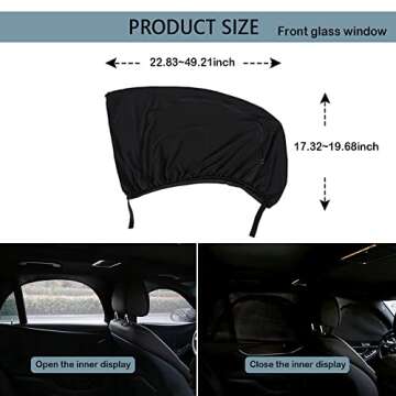 Upgrade Stretchable&Breathable SUV Car Window Shade - Oversize Double Mesh for Heat Shading and Bug&...