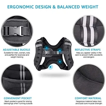 Henkelion Adjustable Weighted Vest for All Fitness Levels