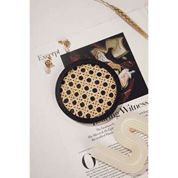 Stylish Rattan Coasters Set | Unique Wooden Home Decor