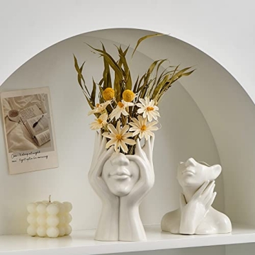FJS Ceramic Face Vases for Chic Home Decor
