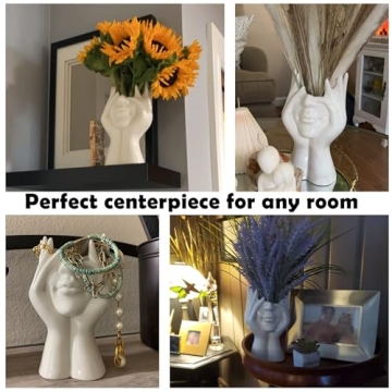 FJS Ceramic Face Vases for Chic Home Decor