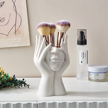 FJS Ceramic Face Vases for Chic Home Decor