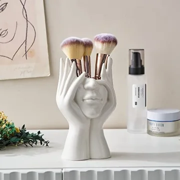 FJS Ceramic Face Vases for Chic Home Decor