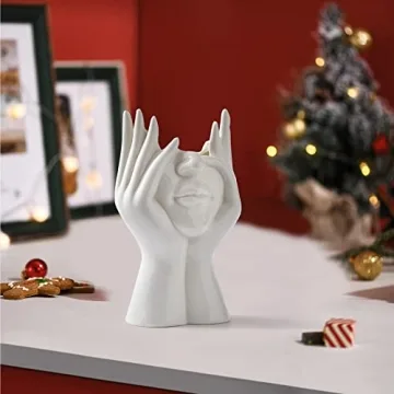 FJS Ceramic Face Vases for Chic Home Decor