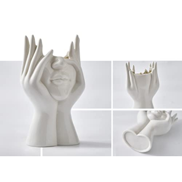 FJS Ceramic Face Vases for Chic Home Decor