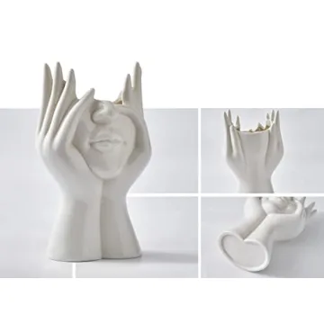 FJS Ceramic Face Vases for Chic Home Decor