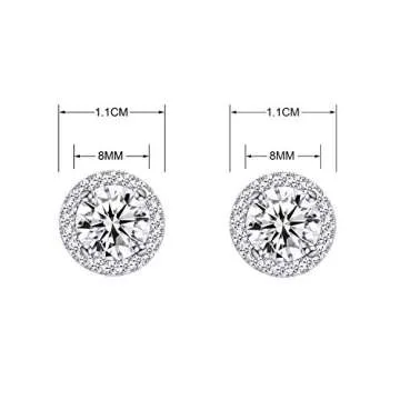 Elegant YOQUCOL Cubic Zirconia Round Stud Earrings