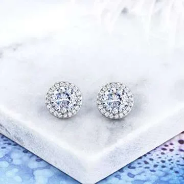 Elegant YOQUCOL Cubic Zirconia Round Stud Earrings