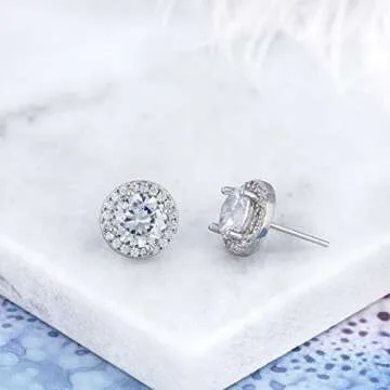 Elegant YOQUCOL Cubic Zirconia Round Stud Earrings