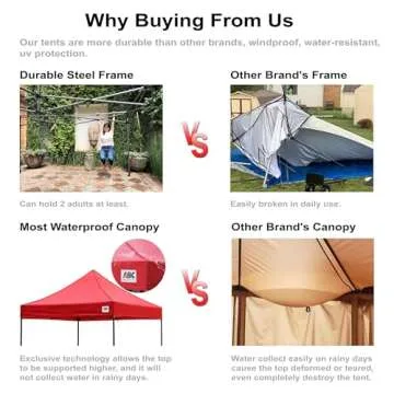 ABCCANOPY 10X20 Easy Pop Up Canopy Tent with Sidewalls