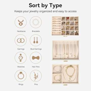 Voova 3 Layer Jewelry Organizer for Stylish Storage
