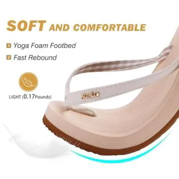 Stylish KuaiLu Womens Arch Support Flip Flops for Comfort