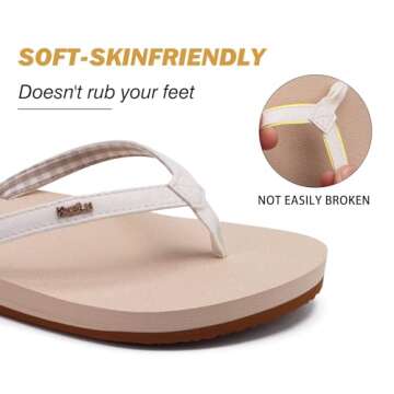 Stylish KuaiLu Womens Arch Support Flip Flops for Comfort