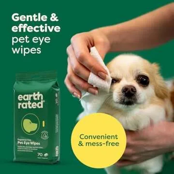 Earth Rated Pet Eye Wipes, Hypoallergenic Cleaner for Dogs & Cats Eyes to Remove Dirt & Discharge, F...
