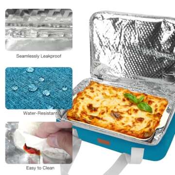 Vuudh Expandable Casserole Carrier Bag - Double Decker Food Bag, Insulated Casserole Carrier for Hot or Cold Food, Lasagna Holder Tote for Picnics,Beaches,Traveling or Gifts