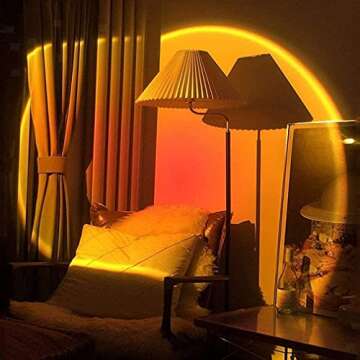 Lucakuins Night Light Projector Led Lamp,90 Degree Rotation Rainbow Projection Lamp,Romantic Led Lig...