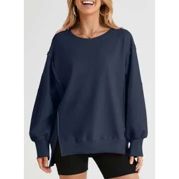 SHEWIN Women's Casual Oversized Long Sleeve Sweatshirt