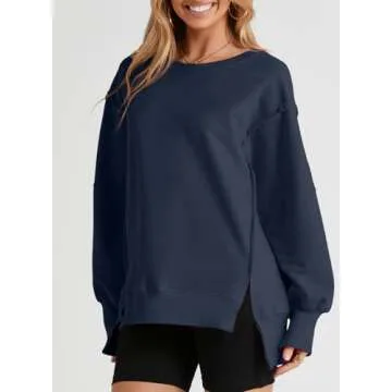 SHEWIN Women's Casual Oversized Long Sleeve Sweatshirt