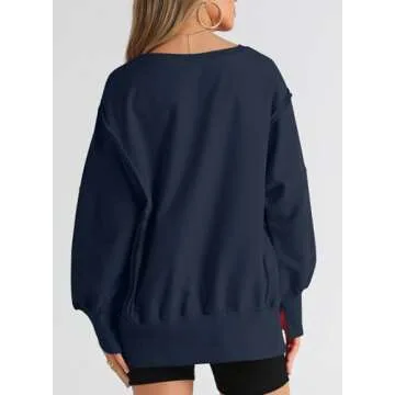 SHEWIN Women's Casual Oversized Long Sleeve Sweatshirt