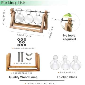 Ivolador Propagation Station, Plants Terrarium, Plants Lover Gifts for Women,Plant Cutting Holder Home décor,Gifts for Women,House Warming Gifts New Home for her