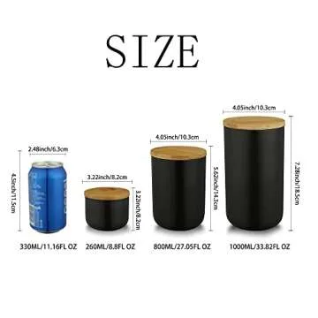YYW Ceramic Food Storage Canister with Airtight Bamboo Lid - Elegant Kitchen Storage Solution for Sp...