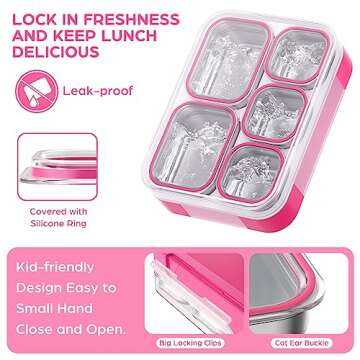 TIME4DEALS Stainless Steel Bento Box for Kids Leakproof